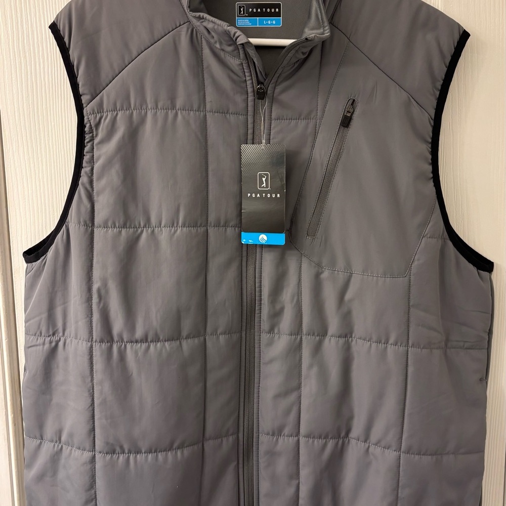 PGA Tour Men's Gray Puffer Vest